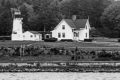 Warwick Harbor Light in Rhode Island -BW
